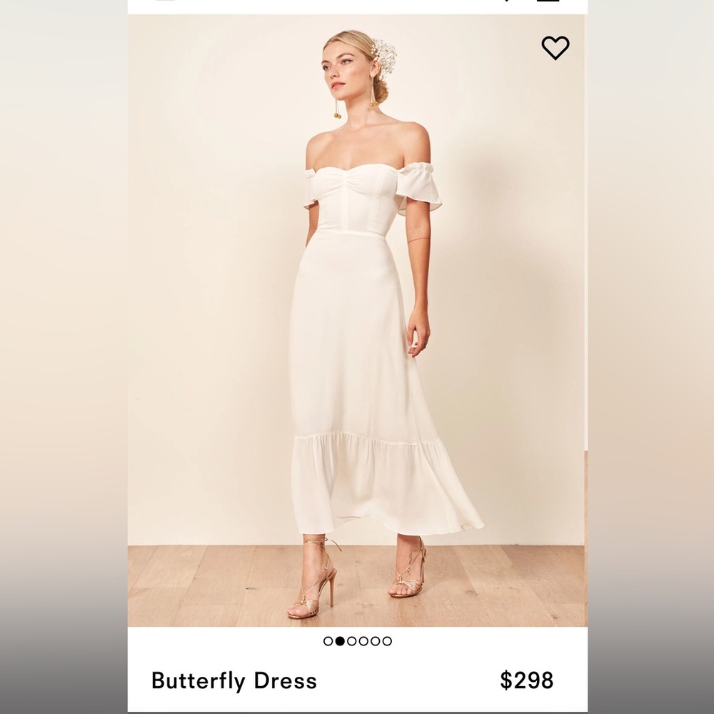 Reformation Butterfly Dress White New With Tags